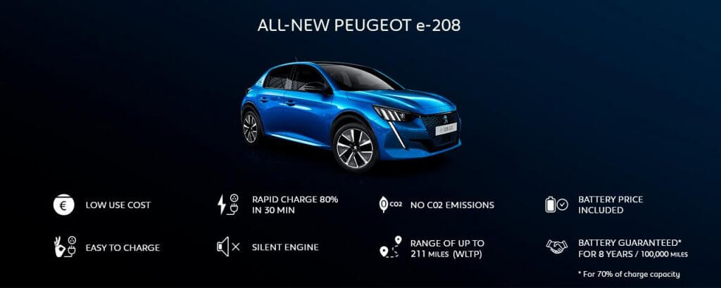 Peugeot e208 priekšrocības