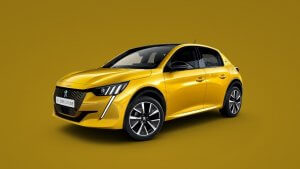 Paugeot e208 dzeltens