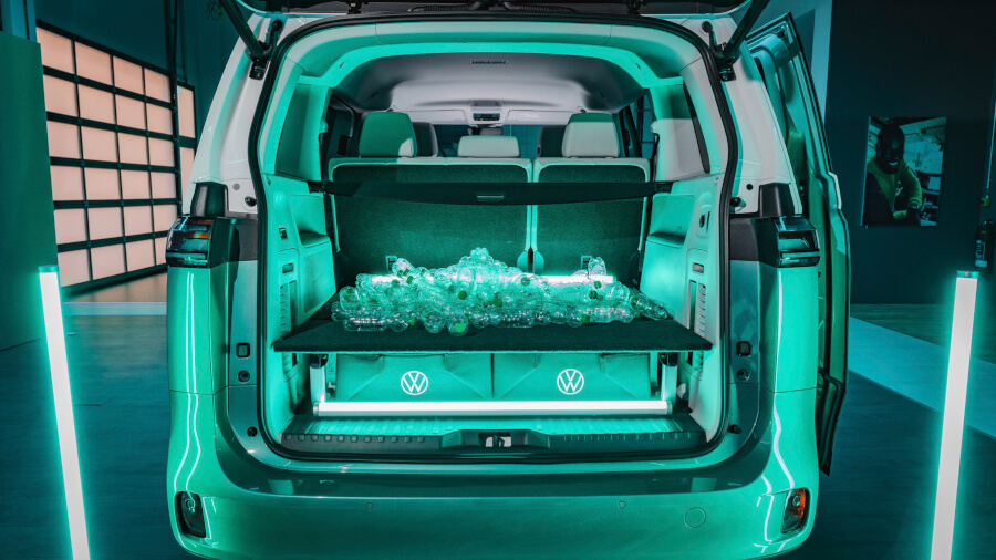 Volkswagen ID.  recycled materials in the models