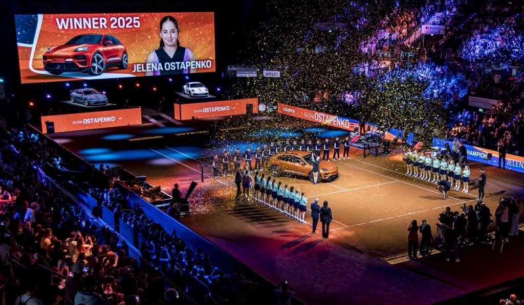 Uzvaras ceremonija Porsche arēnā, Porsche Tennis Grand Prix 2025