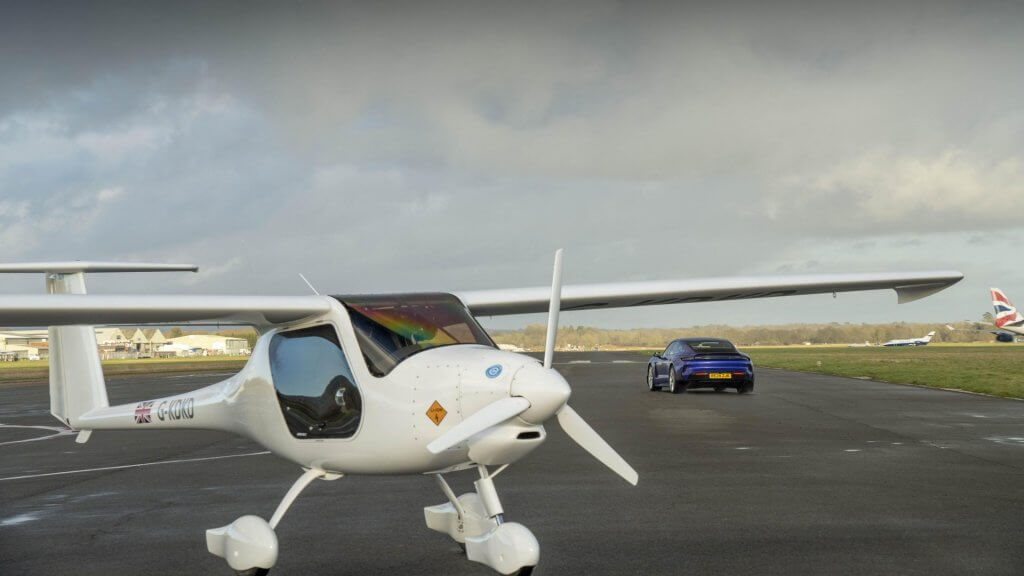 Porsche Taycan Turbo GT against the Pipistrel Velis Electro