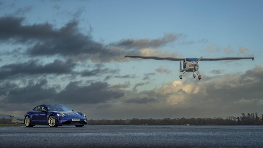 Porsche Taycan Turbo GT against the Pipistrel Velis Electro