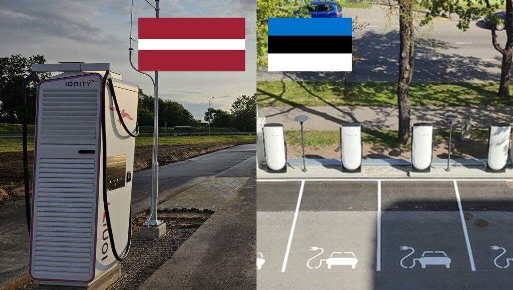 Ionity bauskā un tesla supercharger pērnavā uzlādes stacijas