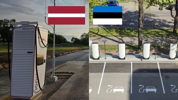 Ionity bauskā un tesla supercharger pērnavā uzlādes stacijas