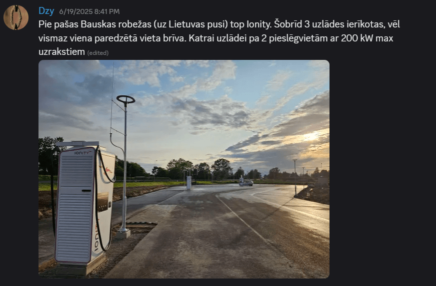 Screenshot about Ionity in Bauska being built