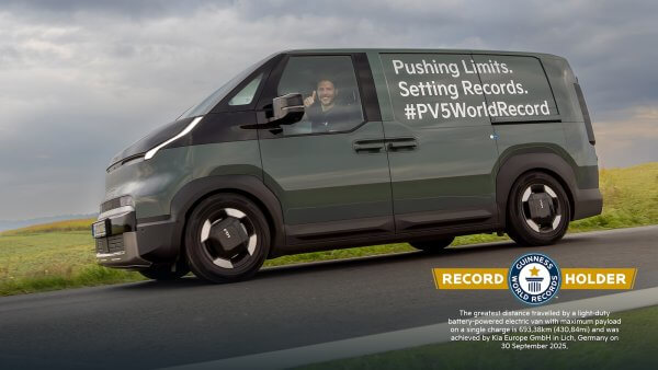 KIA PV5 the greatest distance travelled by light-duty BEV with maximum payload
