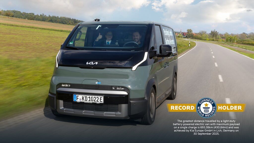 KIA PV5 the greatest distance travelled by light-duty BEV with maximum payload