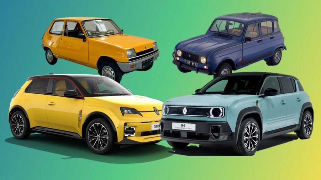 Renault 5 and renault 4 new and old