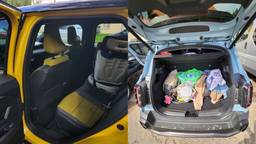 Renault 5 second row and Renault 4 boot space