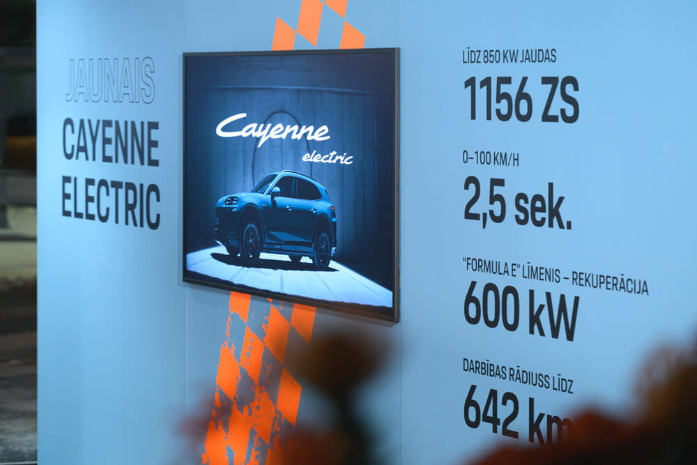 In Riga for the first time is displayed  Porsche Cayenne Turbo Electric