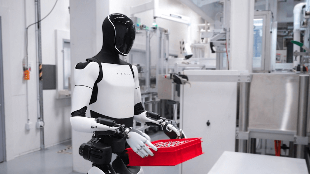 Tesla Optimus (screenshot from Youtube)