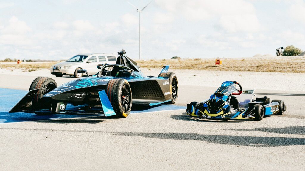 Formula E and BlueShockRace kart
