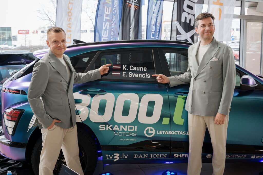 Latvian motosportsmen Krišjānis Caune and Edgars Svencis