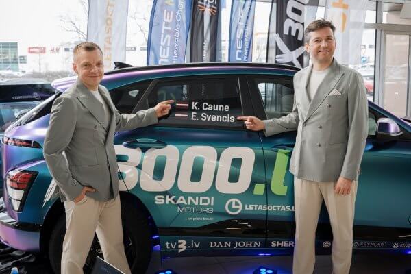 Latvian motosportsmen Krišjānis Caune and Edgars Svencis