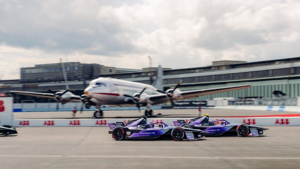 Pascal Wehrlein, António Félix da Costa, TAG Heuer Porsche Formula E Team, Porsche 99X Electric (#1, #13), Berlin E-Prix, ABB FIA Formula E World Championship, 2025, Porsche AG