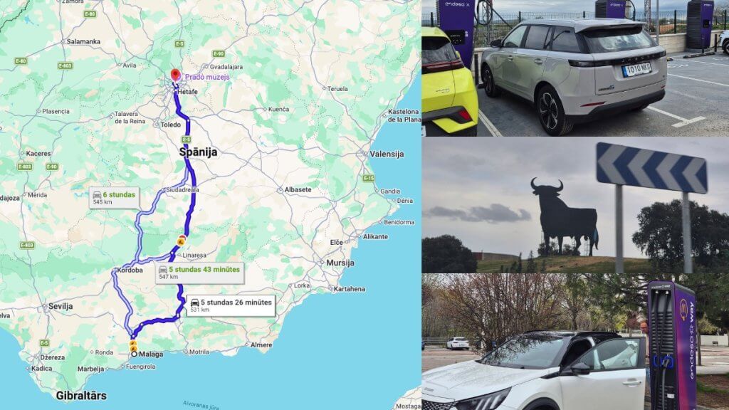 Route from Malaga to Madrid